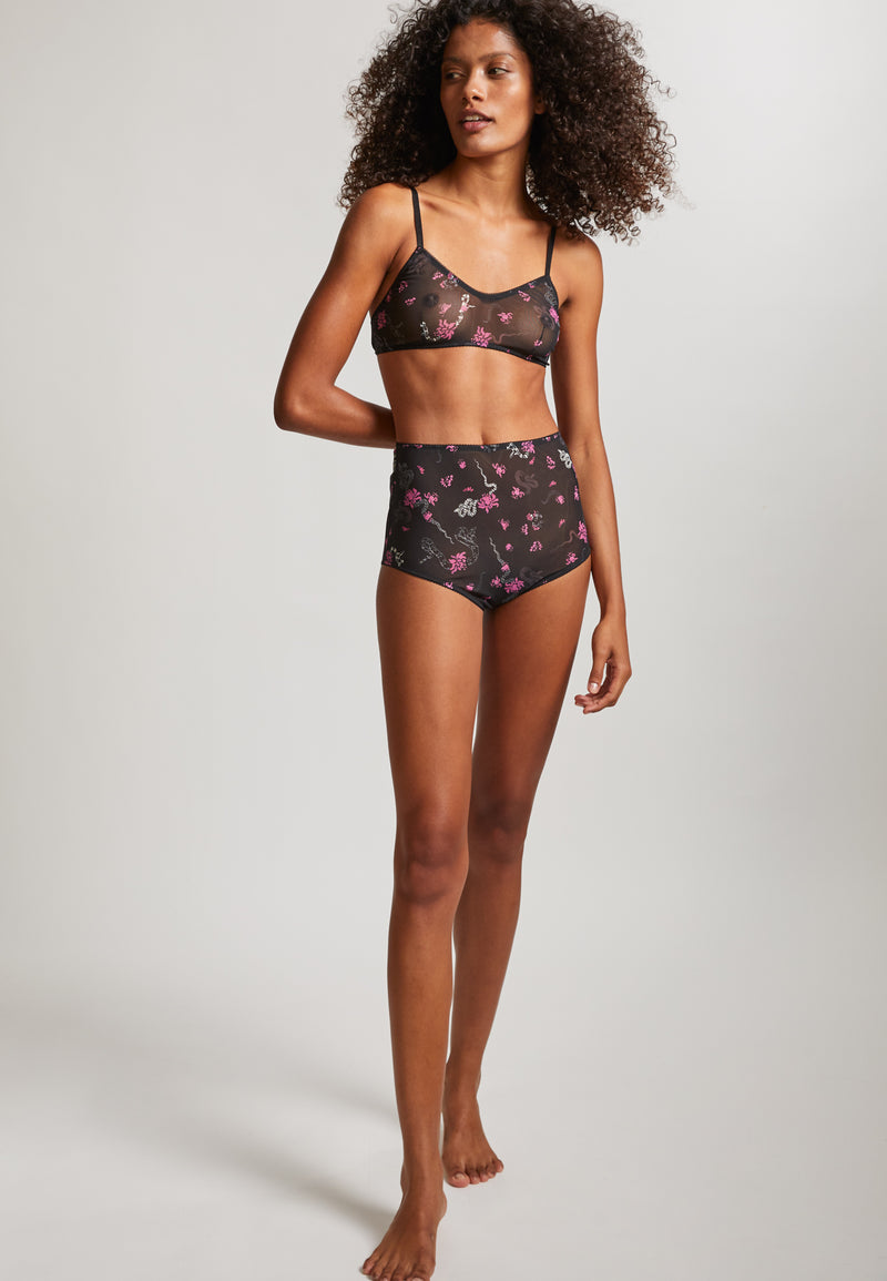 Charlotte Flower and Snake Print Tulle Undies